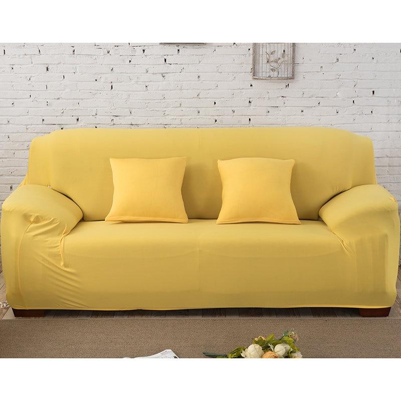 SofáProtect™ Funda de Sofá Elástica Color Liso 40511 Hola Home Amarillo 1 Plaza 90-140CM 