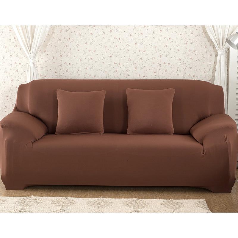 SofáProtect™ Funda de Sofá Elástica Color Liso 40511 Hola Home Chocolate 1 Plaza 90-140CM 